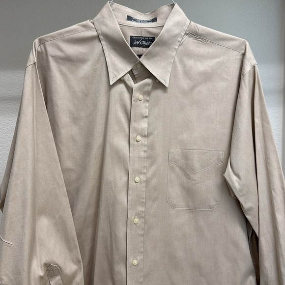 Lord & Taylor Made in USA 100% Cotton Pinpoint Men’s 18- 34/35‎ Long Sleeve Tan - Picture 2 of 11